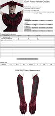 OS-763SSF Velvet Gothic Accessories Embroidered Elbow-Length Gloves