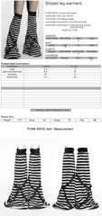 OS-769JTF Striped Faux Fur Leg Warmers Punk Accessories with Buckle Straps