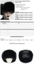 OS-817MZF Gothic Black Faux Fur Hat Punk Accessories Essential