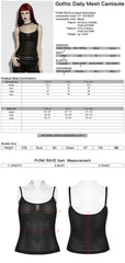 OT-1073DDF Gothic Shirts Black Mesh Spaghetti Strap Tank Top