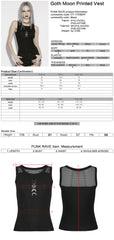 OT-1103BXF Gothic Vest Moon Phases Mesh Detail Sleeveless Top