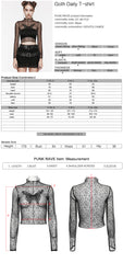 OT-861TCF Sheer Lace Gothic T-Shirts Mesh Long Sleeve Top
