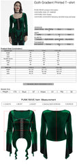 OT-949DQF Velvet Gothic Shirts Green Corset Style Long Sleeve Blouse