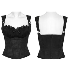 OT-965DDF Gothic Corset Vintage Lace Up Push Up Bustier Top