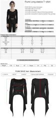 OT-971TCF Edgy Black Strapped Punk T-Shirts Long Sleeve Design