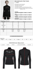 OT-980TCF Edgy Gothic T-Shirt with Chains and Sheer Bat Design