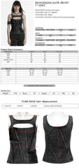 OT-989BXF Punk T-Shirts Cutout Design Arm Strap Top Grunge Style