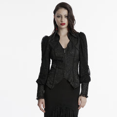OY-1705CCF Victorian Inspired Gothic Jacket with Intricate Lace Details