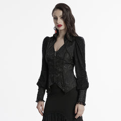OY-1705CCF Victorian Inspired Gothic Jacket with Intricate Lace Details