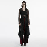 OY-1741XCF Gothic Lace Sheer Long Coat with Dramatic Hemline