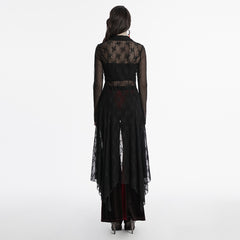 OY-1741XCF Gothic Lace Sheer Long Coat with Dramatic Hemline