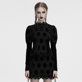 OY-1752CCF Dark Velvet Lace Gothic Shirts Vintage Style Womenswear