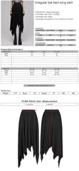 OPQ-1222BQF Asymmetrical Gothic Skirt High Waist Layered Hemline Black