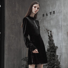 OPQ-427LQF Velvet Japanese Embroidery Dress?-??Punk Rave Clothing