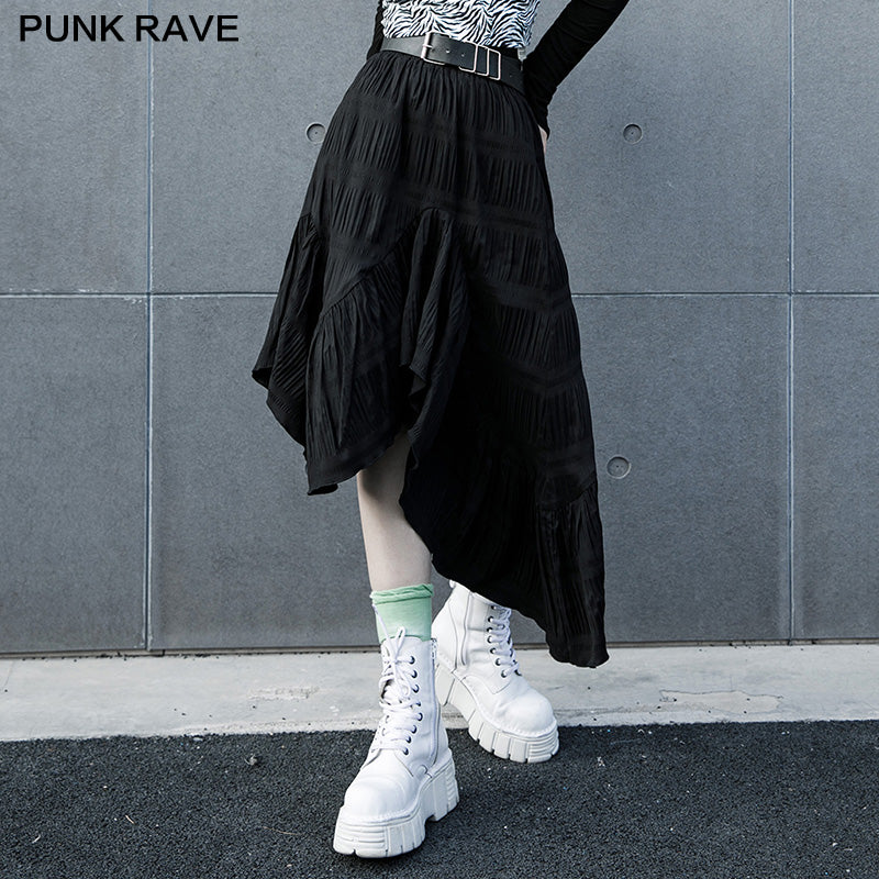 OPQ-854BQF Irregular long overskirt?-??Punk Rave Clothing