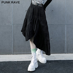 OPQ-854BQF Irregular long overskirt?-??Punk Rave Clothing
