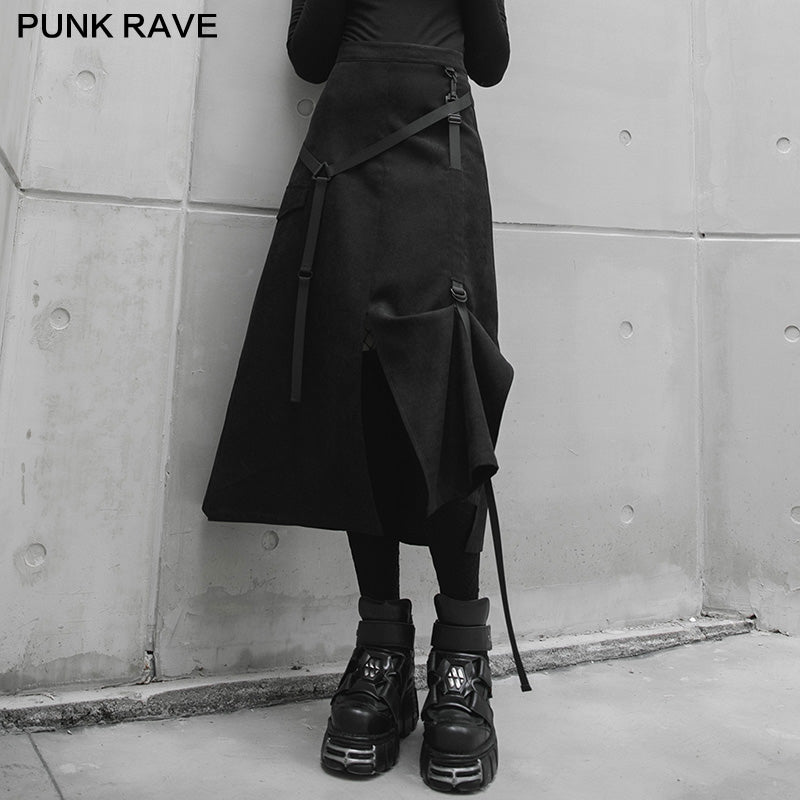 OPQ-883BQF punk front centre open fork two wearing medium skirts?-??Punk Rave Clothing