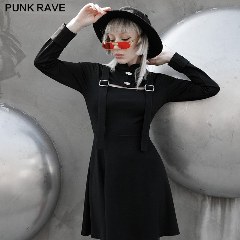 OPQ-917LQF PUNK Stand Collar Dress?-??Punk Rave Clothing