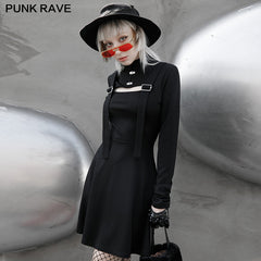 OPQ-917LQF PUNK Stand Collar Dress?-??Punk Rave Clothing