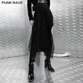 OPQ-925BQF Electronic Bionic stitched straight high waist skirt?-??Punk Rave Clothing