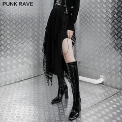 OPQ-925BQF Electronic Bionic stitched straight high waist skirt?-??Punk Rave Clothing