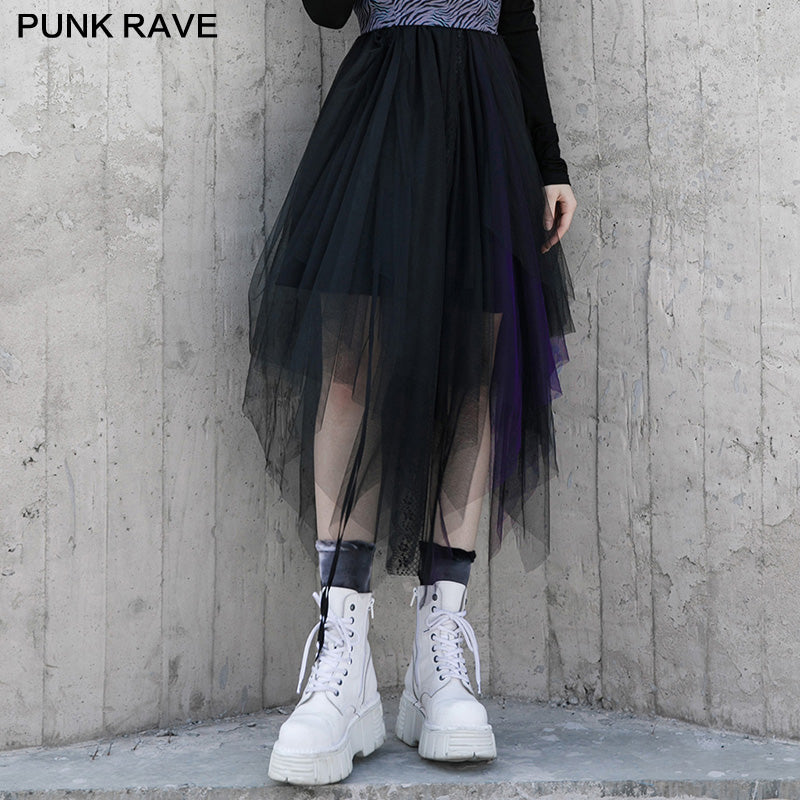 OPQ-930BQF 3D cutting mesh skirt?-??Punk Rave Clothing