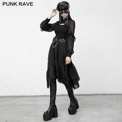 OPQ-933LQF Printed chiffon long dress?-??Punk Rave Clothing