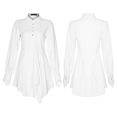 OPQ-934LQF Asymmetric lower hem shirtdress?-??Punk Rave Clothing