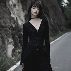 OPS-250YDF Gothic Corset Black Lace-up Waist Cincher Belt