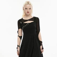 OPS-262SSF Punk Dresses Black Sheer Cutout Arm Cover Bolero Shrug