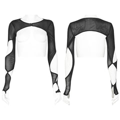 OPS-262SSF Punk Dresses Black Sheer Cutout Arm Cover Bolero Shrug