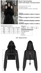 OPT-317WYF Gothic Hooded Cropped Sweater Long Sleeve Black Design?-??Punk Rave Clothing