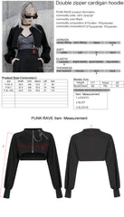 OPT-544DQF Gothic Crop Jacket Double Zipper Cropped Punk Hoodie?-??Punk Rave Clothing