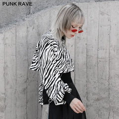 OPT-544 Double zippers Cardigan hoodie?-??Punk Rave Clothing