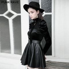 OPT-545TCF Velvet bow shirt?-??Punk Rave Clothing