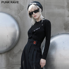 OPT-571TCF Fake two pieces long T-shirts?-??Punk Rave Clothing