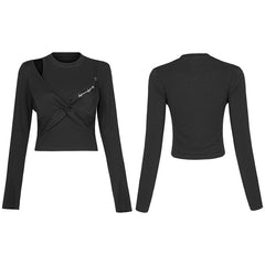 OPT-571TCF Fake two pieces long T-shirts?-??Punk Rave Clothing