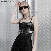 OPT-574DQF Millennium E-Worm half-breast cup hollow Top?-??Punk Rave Clothing