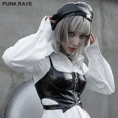 OPT-574DQF Millennium E-Worm half-breast cup hollow Top?-??Punk Rave Clothing