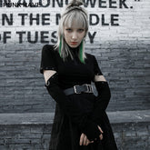 OPT-575DQF Removable sleeves long sleeve t-shirt?-??Punk Rave Clothing