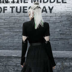 OPT-575DQF Removable sleeves long sleeve t-shirt?-??Punk Rave Clothing