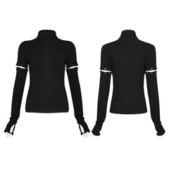 OPT-575DQF Removable sleeves long sleeve t-shirt?-??Punk Rave Clothing
