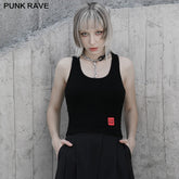 OPT-585BXF Back cross-print vest?-??Punk Rave Clothing