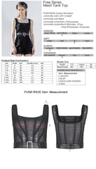 OPT-613BXF Edgy Mesh Tank Top with Belted Accents Punk Shirts?-??Punk Rave Clothing