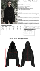 OPT-728WYF Gothic Punk Sweater with Flared Sleeves Hooded Cropped Design