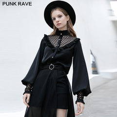 OPY-460CCF Gothic style mesh chiffon shirt?-??Punk Rave Clothing