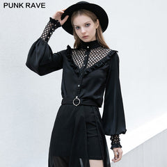 OPY-460CCF Gothic style mesh chiffon shirt?-??Punk Rave Clothing