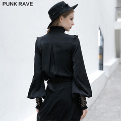 OPY-460CCF Gothic style mesh chiffon shirt?-??Punk Rave Clothing