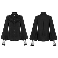 OPY-460CCF Gothic style mesh chiffon shirt?-??Punk Rave Clothing