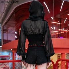 OPY-461XDF Chiffon tight waist short sunlight proof jacket?-??Punk Rave Clothing